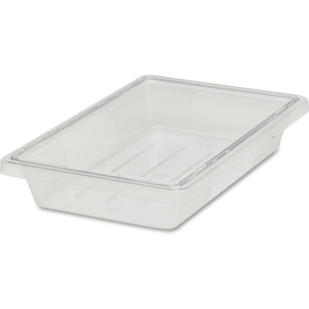 RUBBERMAID COMMERCIAL Food Box, No Lid, Poly, 5 Gallon, 18"x12"x9", Clear RCP3304CLE